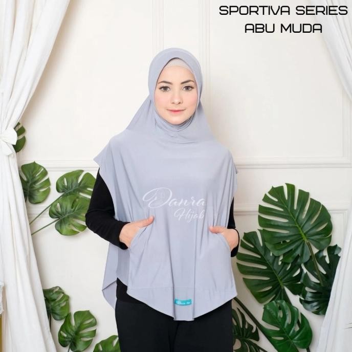 Hijab Sportiva Jilbab Olahraga original Danra Hijab Hitam Grey Dll JS
