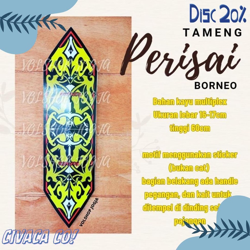 Perisai Tameng Borneo Adat Papua Dayak Talawang Kalimantan Properti Kostum Karnaval Baju Adat Anak-D