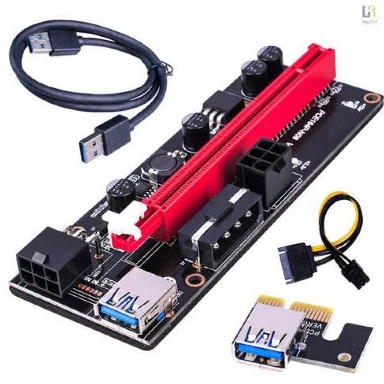 Promo Pci-E Riser Extender Card Ver 009S Black Board Led