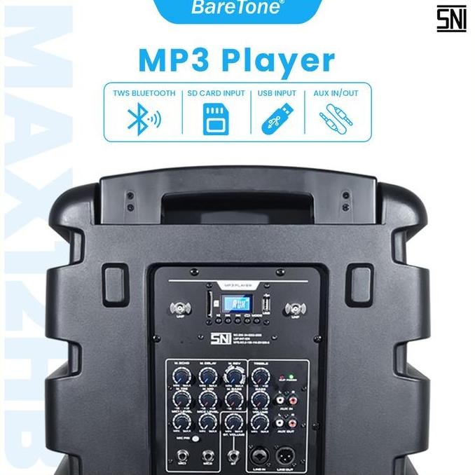 Promo Speaker Portable Baretone Max12Hb Type 12Inch Wireless