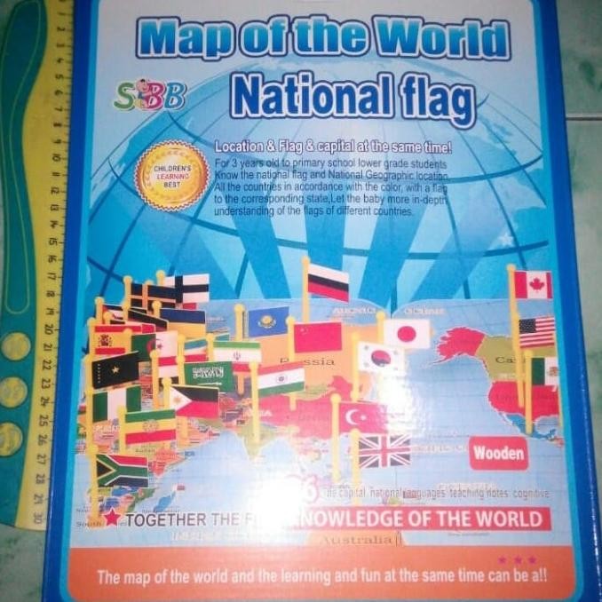 Montessori Map of The World National Flag murah