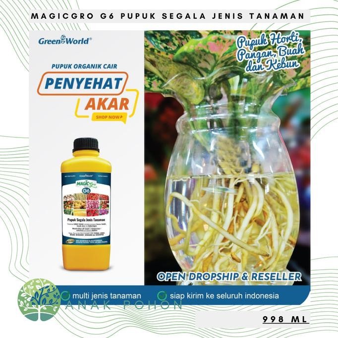 Pupuk Organik MAGICgro G6 - PUPUK PENYEHAT AKAR TANAMAN - 1 LITER murah