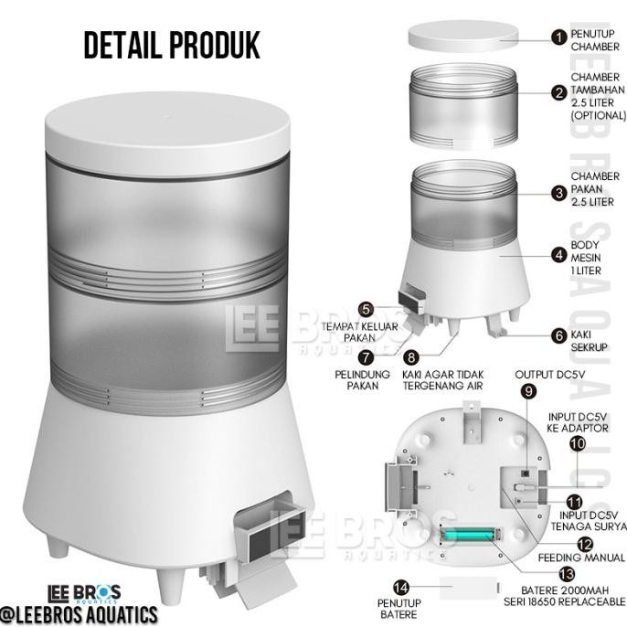 Fish Feeder  Automatic / Feeder Ikan Otomatis / Auto Feeder Koi / Smart Fish Feeder /AutoFeeder Pond