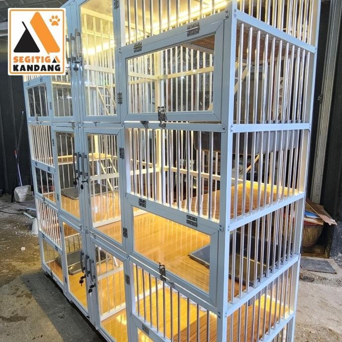 Kandang Kucing Aluminium 6 Pintu 3 Lantai murah