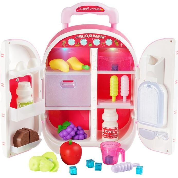 Mainan kulkas trolley sprti kongsuni masakan happy kitchen murah