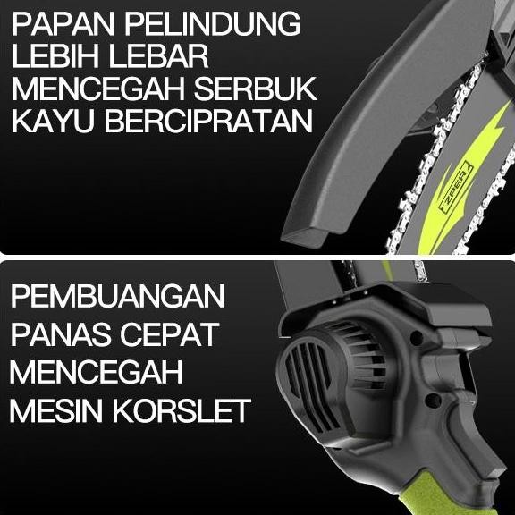 CODZPER Mesin Chainsaw Cordless Chainsaw Gergaji Baterai Gergaji Rantai Elektrik Mini Gergaji Listri