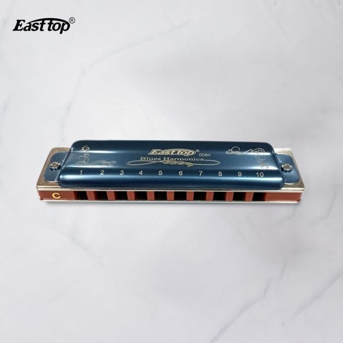 

Harmonica Harmonika Easttop Blues T008K Diatonic 10 Hole Blue China JS