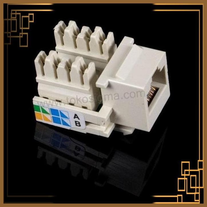 [TPK] Lubang LAN Modular Jack RJ45 RJ-45 cat5e Faceplate UTP Dinding Tembok