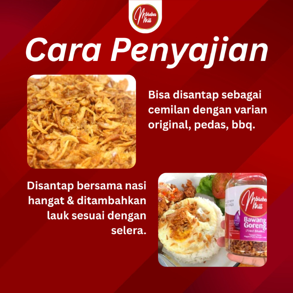 

RK60 Bawang Goreng Tanpa Tepung Asli Brebes Renyah dan Wangi Rasa Original 100g