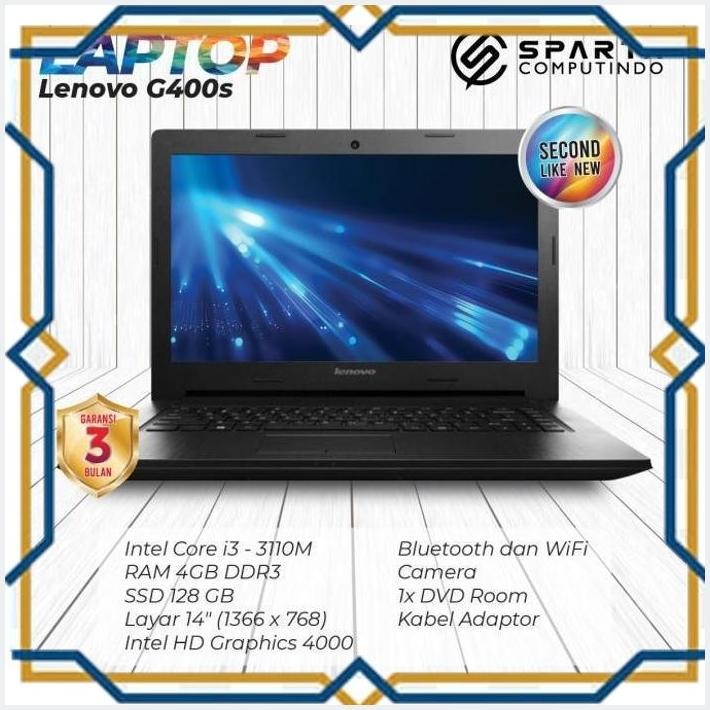 [CVS] PROMO LAPTOP Lenovo G400s Core i3 Gen 3 RAM 4GB SSD 128GB Second BERGARANSI