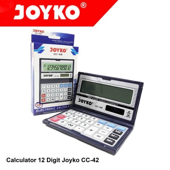 

hj-54 JOYKO CC42 CHECK & CORRECT CALCULATOR 12 Digit - Kalkulator Lipat Meja CC 42 Premium