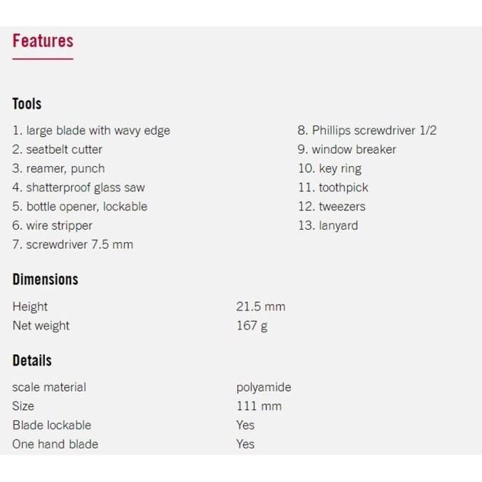 Victorinox Rescue Tool 0.8623Mwn Pisau Lipat Pemadam Kebakaran Sak New Stok