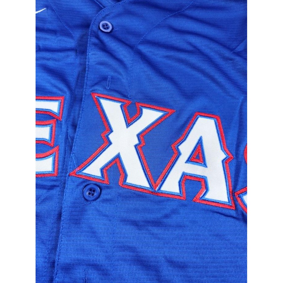Murah Baju Jersey Baseball MLB Texas Rangers Biru import Quality Non COD