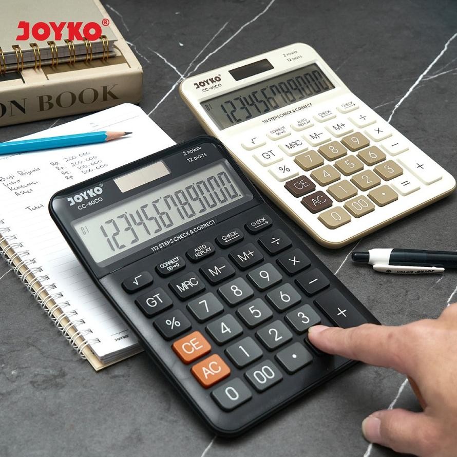 

IK69 Kalkulator Meja JOYKO CC 60CO / Calculator Check Correct Big LCD 12 Digit Cek Ulang Original