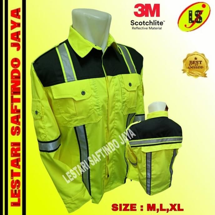 Baju Seragam Safety Kombinasi Desain T 3M /Reflektor New Stok
