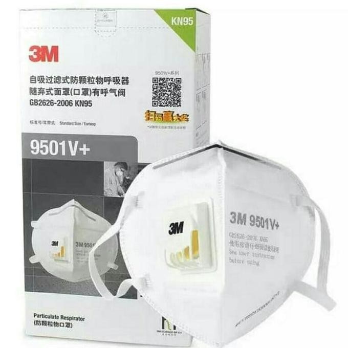 Masker Medis N95 3M 9501V+ Box Isi 25 Pcs New Stok