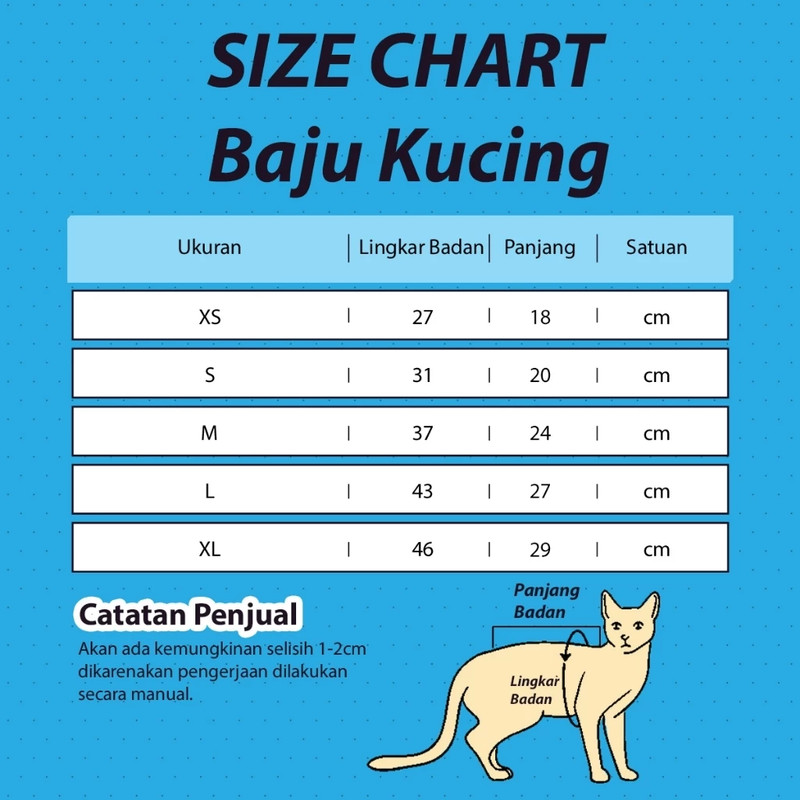 Ratoo Baju Kucing Lucu Motif Teh Pucuk Cowo Cewe Jantan Betina Aksesoris Hewan Kecil