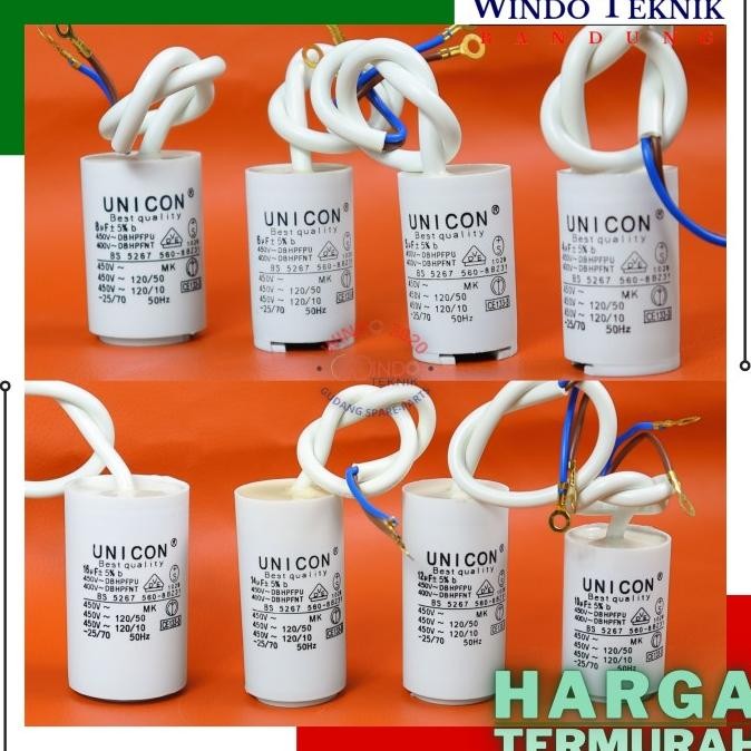 KAPASITOR 6UF BULAT SINGLE UNICON / CAPASITOR MESIN CUCI / POMPA AIR
