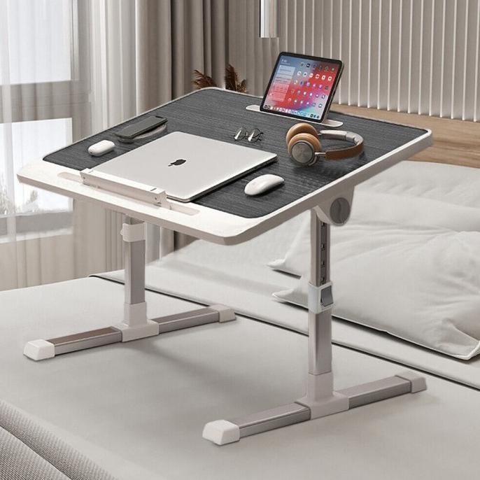 Meja Lipat Laptop Belajar Lesehan Foldable Bed Table Adjustable Meja Ngaji Portable Alumunium Co