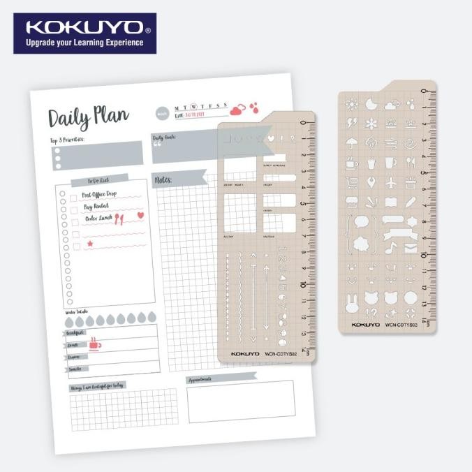 

Kokuyo Mo Techo Template Ruler Stencil - Icon Wcn-Cdtys