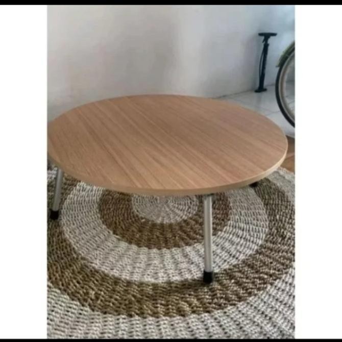 Meja Bulat Lesehan Alas Laptop Belajar Triplek Tebal 80 100 120 Cm Tinggi 30Cm Ergonomi Co