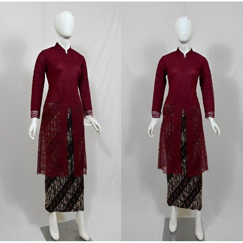 NEW PRODUCT Atasan Kebaya Tunik Brokat Modern Kebaya Jumbo 3XL Baju Kondangan Model Busui Resleting