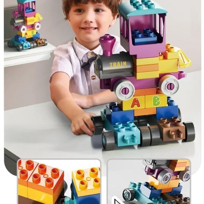 FEELO TRAIN BLOCKS BRICKS COMPATIBLE DUPLO KERETA API
