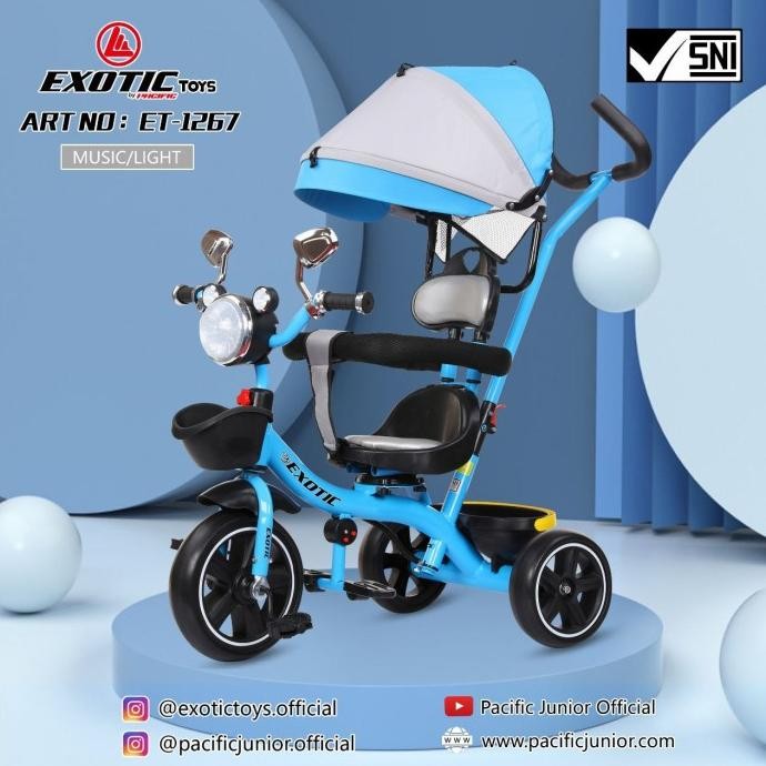 Tricycle Exotic ET - 1267 - Stroler Anak, Biru TD