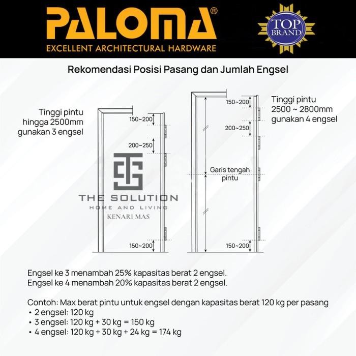 Engsel Paloma Ihp 81 Series 40Kg Max Invisible Hinge Tanam Concealed Pintu Kamuflase 3D Adjustable O