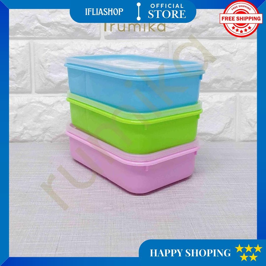 [Lusin] Set 12 Pcs Lunch Box Segi Panda Sekat 2 / Tempat Makan Wadah Bekal Anak - Free Sendok Garpu 