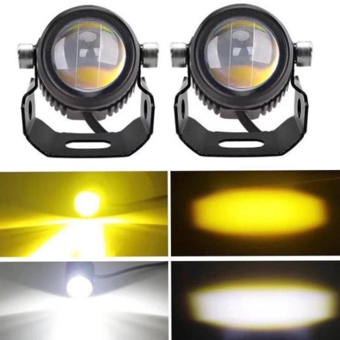 LAMPU TEMBAK LASER LED D2 MOTOR MOBIL 20WATT 2 WARNA PUTIH KUNING MINI H32T