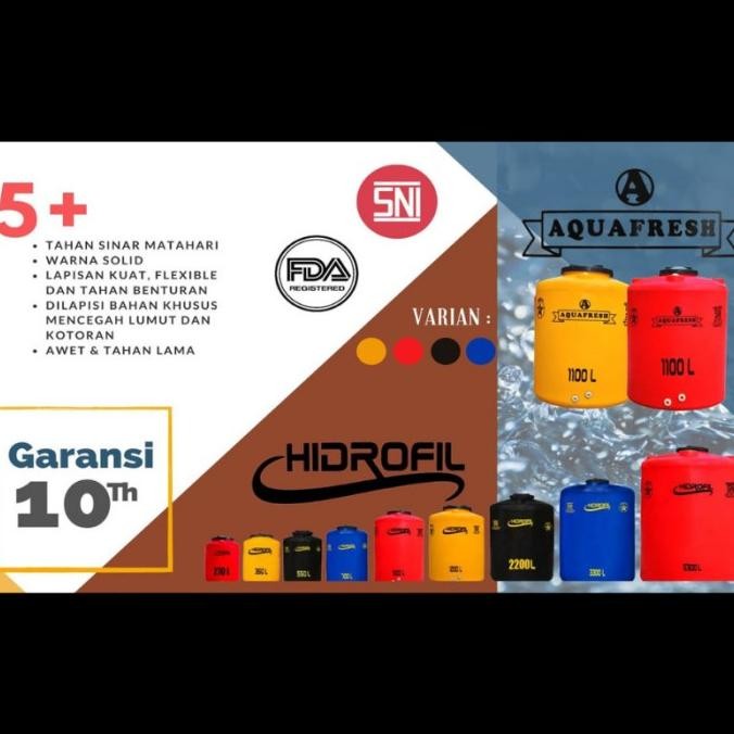 Spesial Toren Tangki Tandon Air Aquafresh 250 Liter Garansi Murah Anti Lumut