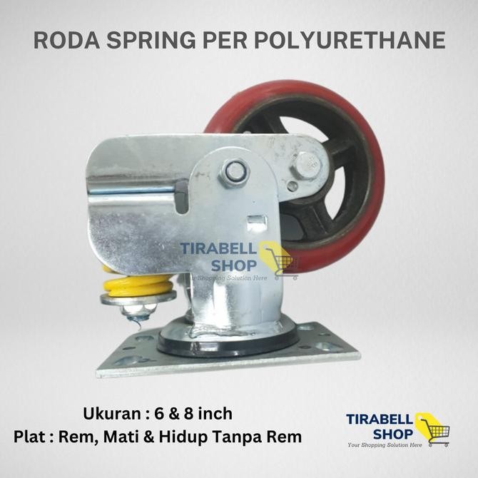 Roda Per Spring Heavy Duty Trolley Pagar Gerobak 6 inch Putar