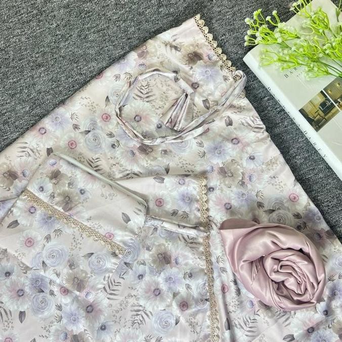 Promo Silky Muslimstore Mukena Motif Dewasa  Armanisilk 2In1 Traveling  Bawahan Polos Rendah Kecil  