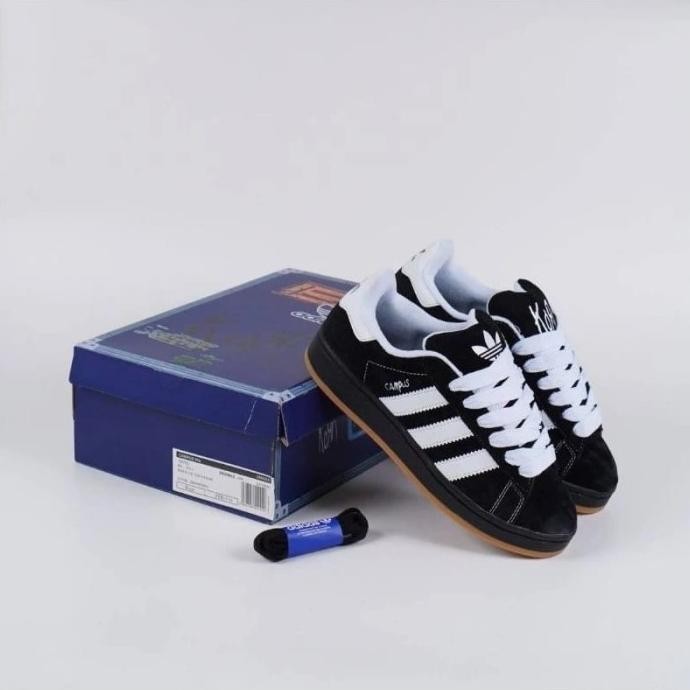 Sepatu Adidas Campus 00'S x Korn Black White Gum Suede Casual Pria Wanita
