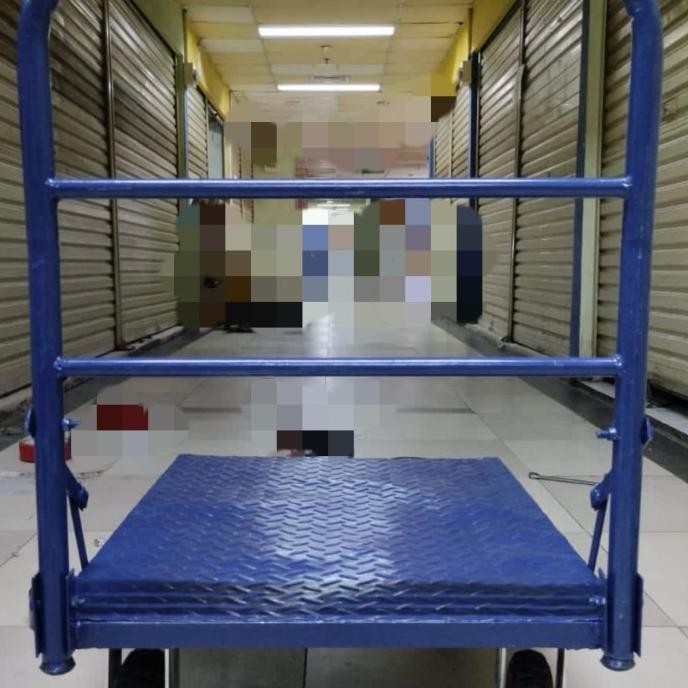 Troli Besi Heavy Duty Roda Karet Kembang New Stok