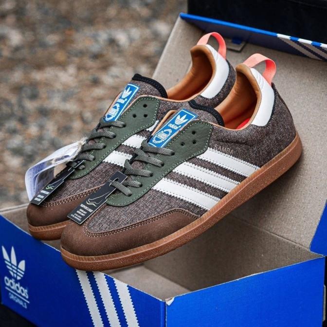 SEPATU ADIDAS SAMBA FOX TWEED DARK BROWN ORIGINAL VIETNAM BNIB