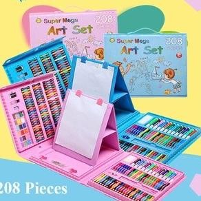 eqw-68 ART SET CRAYON MEWARNAI Pencil Warna Crayon isi Papan Gambar Crayon 208/ART SET 208 /ART SET 