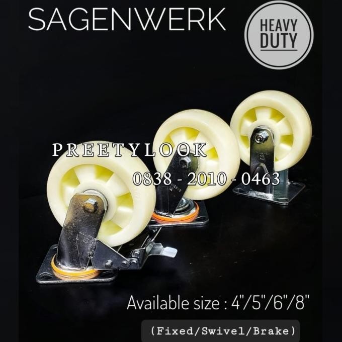 promo roda troly 8 inch nylon roda troli roda sagenwerk heavy duty