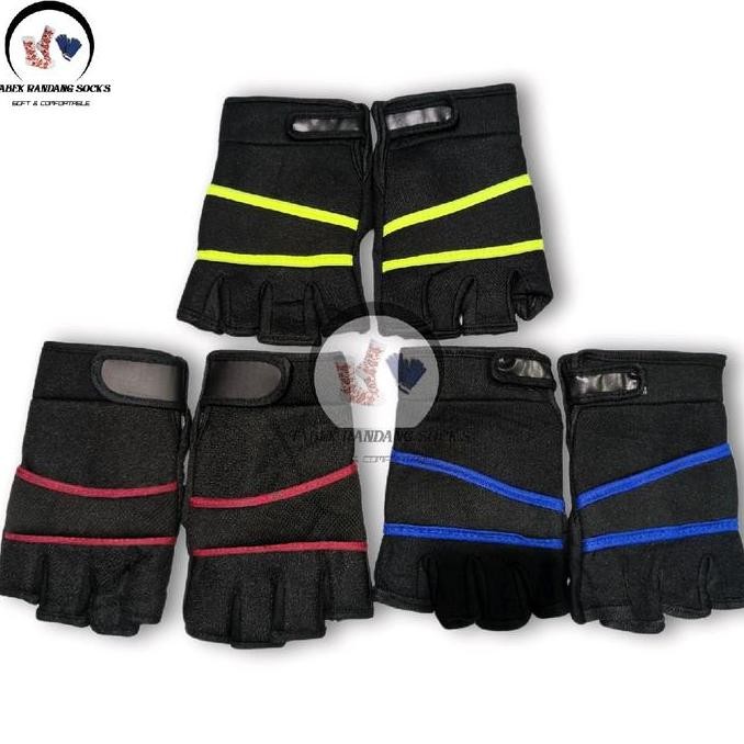 Promo Grosir (6&12 Pasang) Sarung Tangan Motor/Sepeda Buntung Setengah Jari Model Saku/Sarung Tangan