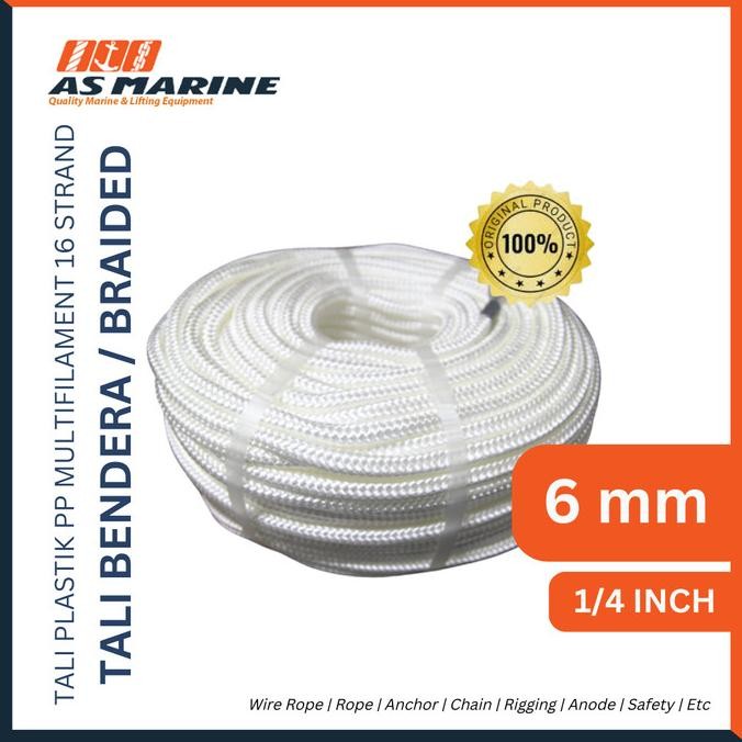 

Tali Bendera / Tali Braided 6 Mm Pp Multifilament 16 Strand New Stok
