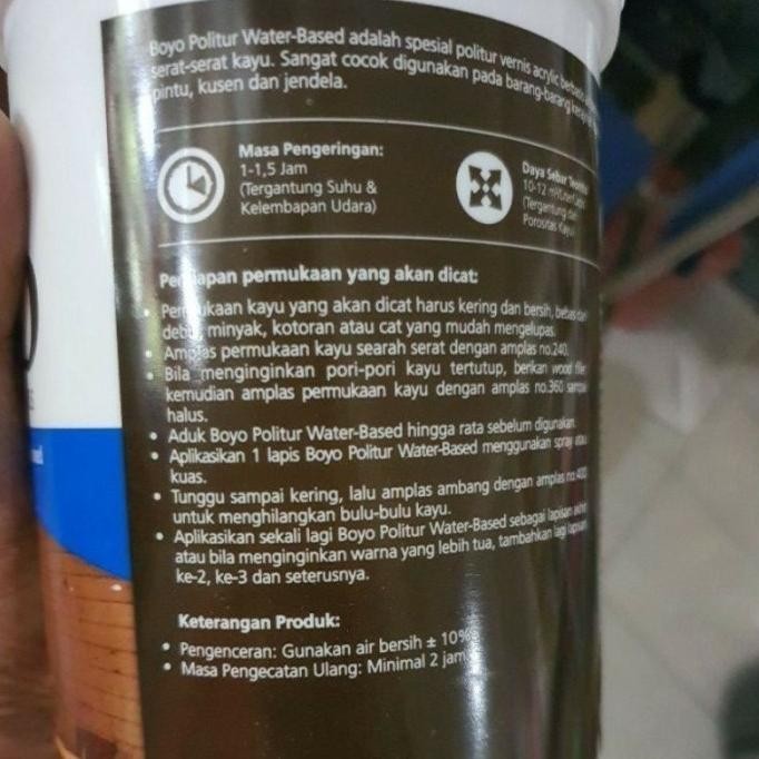 Spesial 1Lt 600 Jati Cat Politur Vernis (Water Based) Boyo