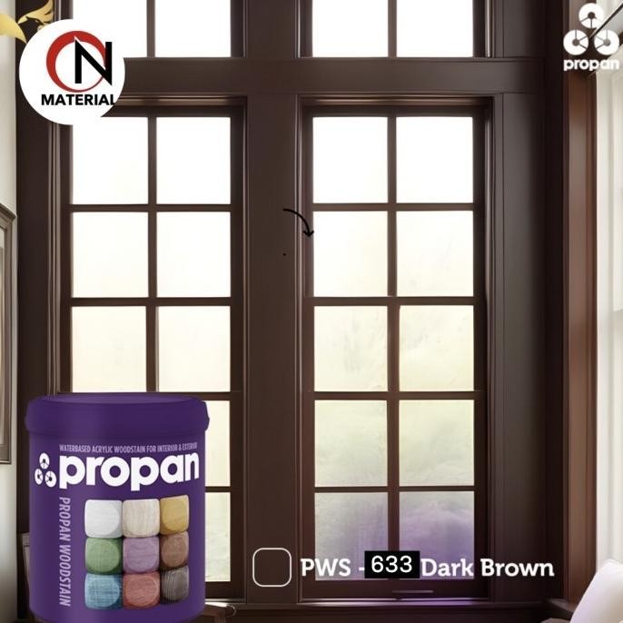 Spesial Cat Propan Woodstain Pws 633 Water Based Gloss / Satin Dark Brown Paint