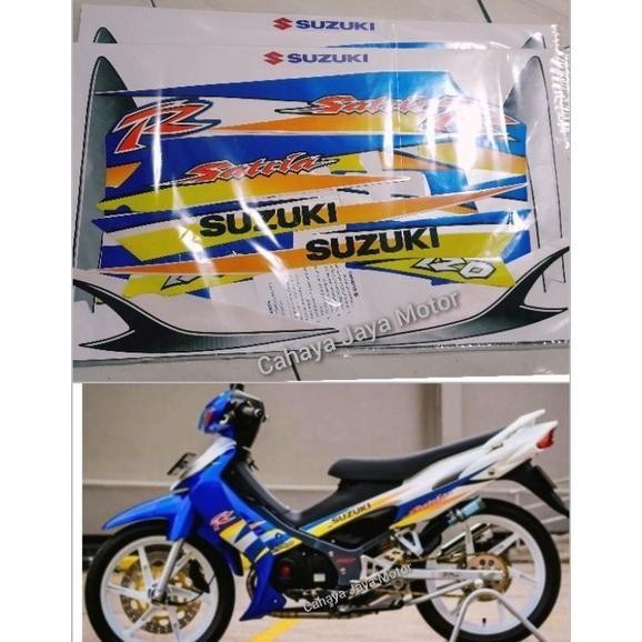Striping Lis Stiker Body Suzuki Satria R Hiu 2Tak Biru Putih 2004Asli Suzuki Full Set Original Dan T
