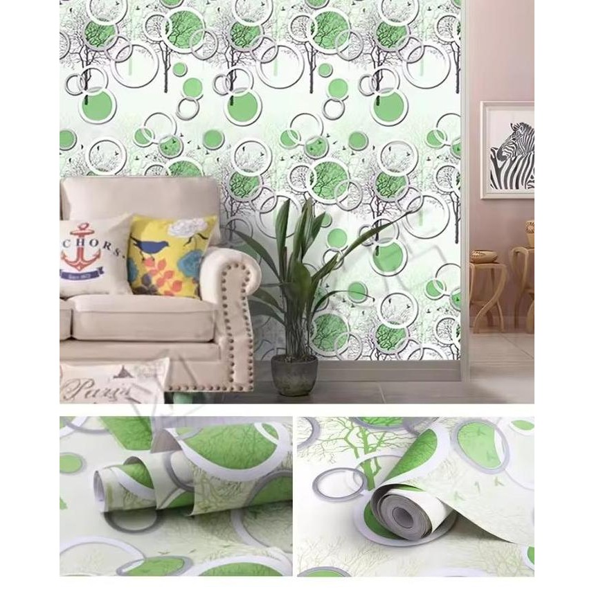 Diskon Paket 5 Roll Wallpaper Dinding Stiker Dinding Motif Pohon / Akar