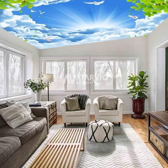 Spesial Wallpaper Custom Printing - Wallpaper Custom Murah Tema Awan 3D