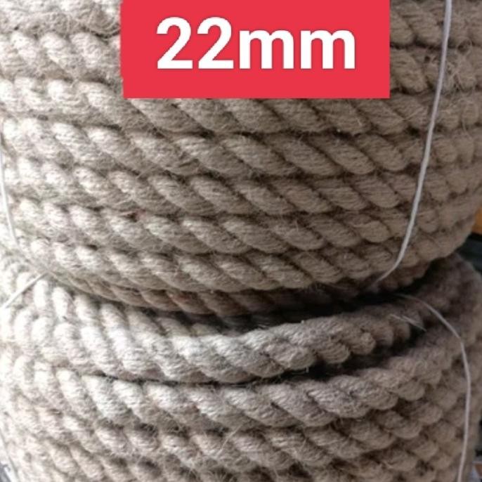 

Tali Tambang Goni Natural Jumbo-/+22Mm Rollan (Panjang 50 Meter) New Stok