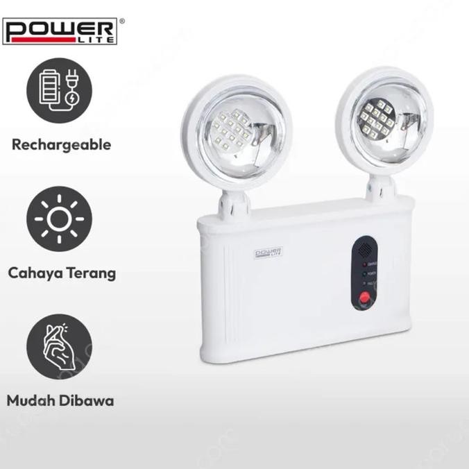 LAMPU DARURAT OTOMATIS KRISBOW EMERGENCY LAMP LED 2 TWIN SPOT murah