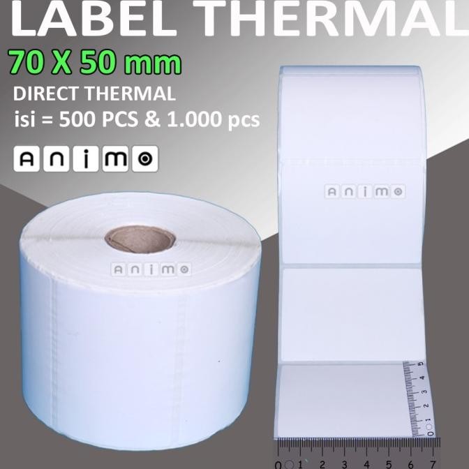 

LABEL THERMAL 70X50 = 1.000 Pcs - BARCODE Thermal 70 X 50 MM - 70 mm X 50 mm - 7 x 5 cm ISI 1000 PCS murah