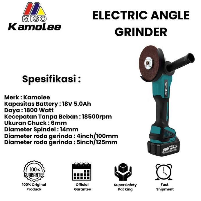 Kamolee-Mesin Gerinda-Cordless Angle Grinder Tanpa Kabel-DGA404/DGA504 murah